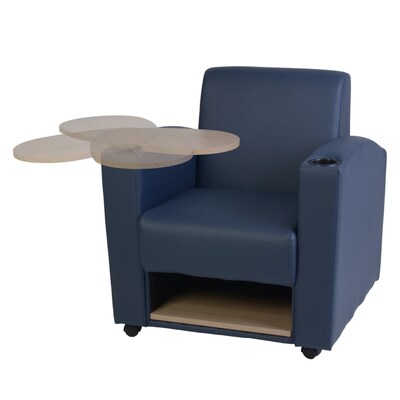 Regency Nova Tablet Arm Chair with Storage, Navy Blue/Noble Oak (7701NOBE)