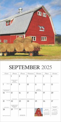 2025 Hopper Studios Beckoning Barns 12" x 24" Monthly Square Wall Calendar, (9781773728117)
