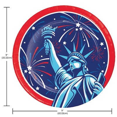 Say Hooray! Lady Liberty Fourth of July Disposable Paper Plates and Napkins Set, 48/Pack (DTC9636E2G)
