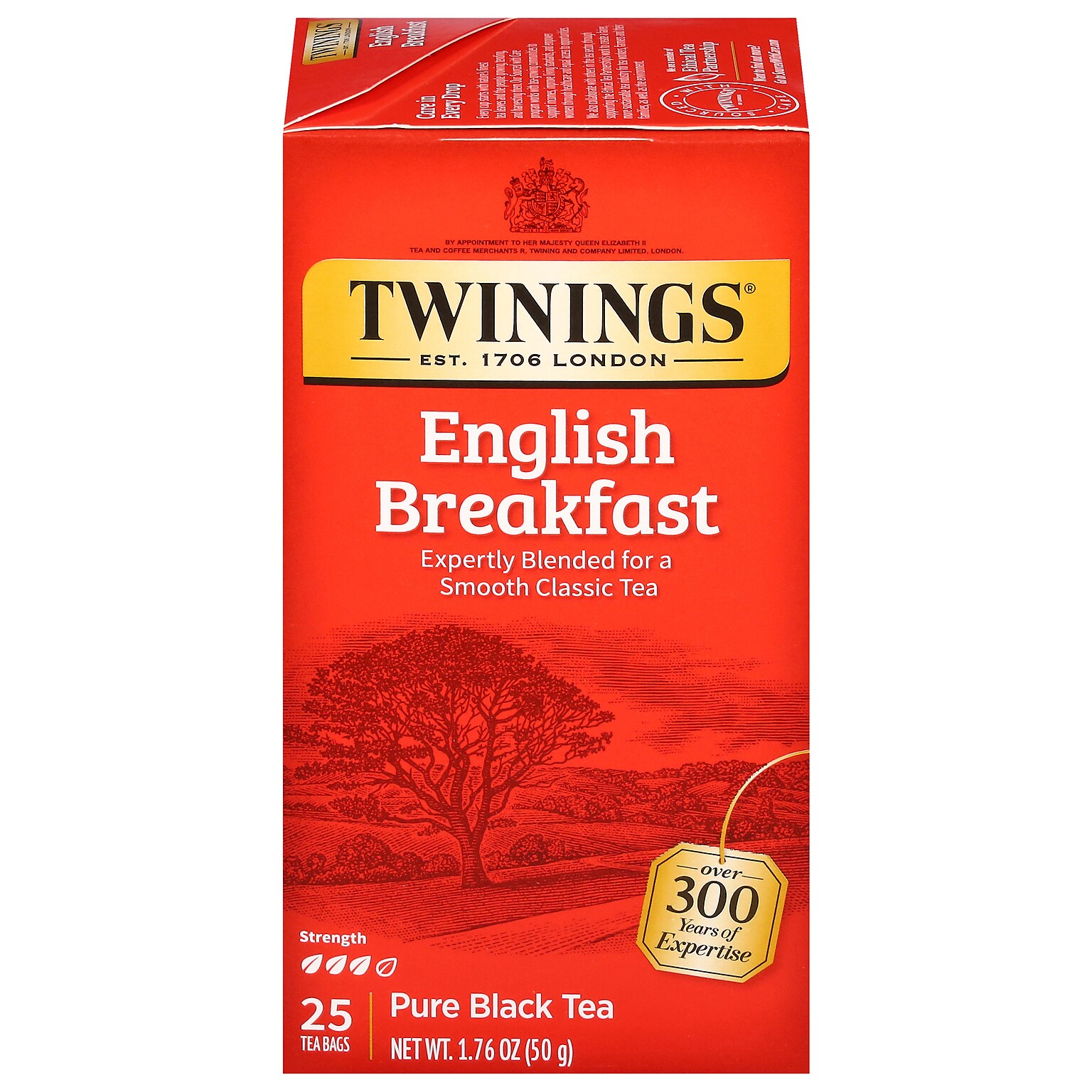 Twinings English Breakfast Tea Bags, 25/Box (TNA51726)