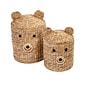 Honey-Can-Do Bear-Shaped Storage Baskets with Lids, Nesting, Brown, 2/Set (STO-09152)