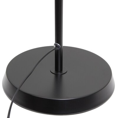 Simple Designs Sleek Essentials 54.72" Metal Floor Lamp with Round Shade, Black (LF1051-BLK)
