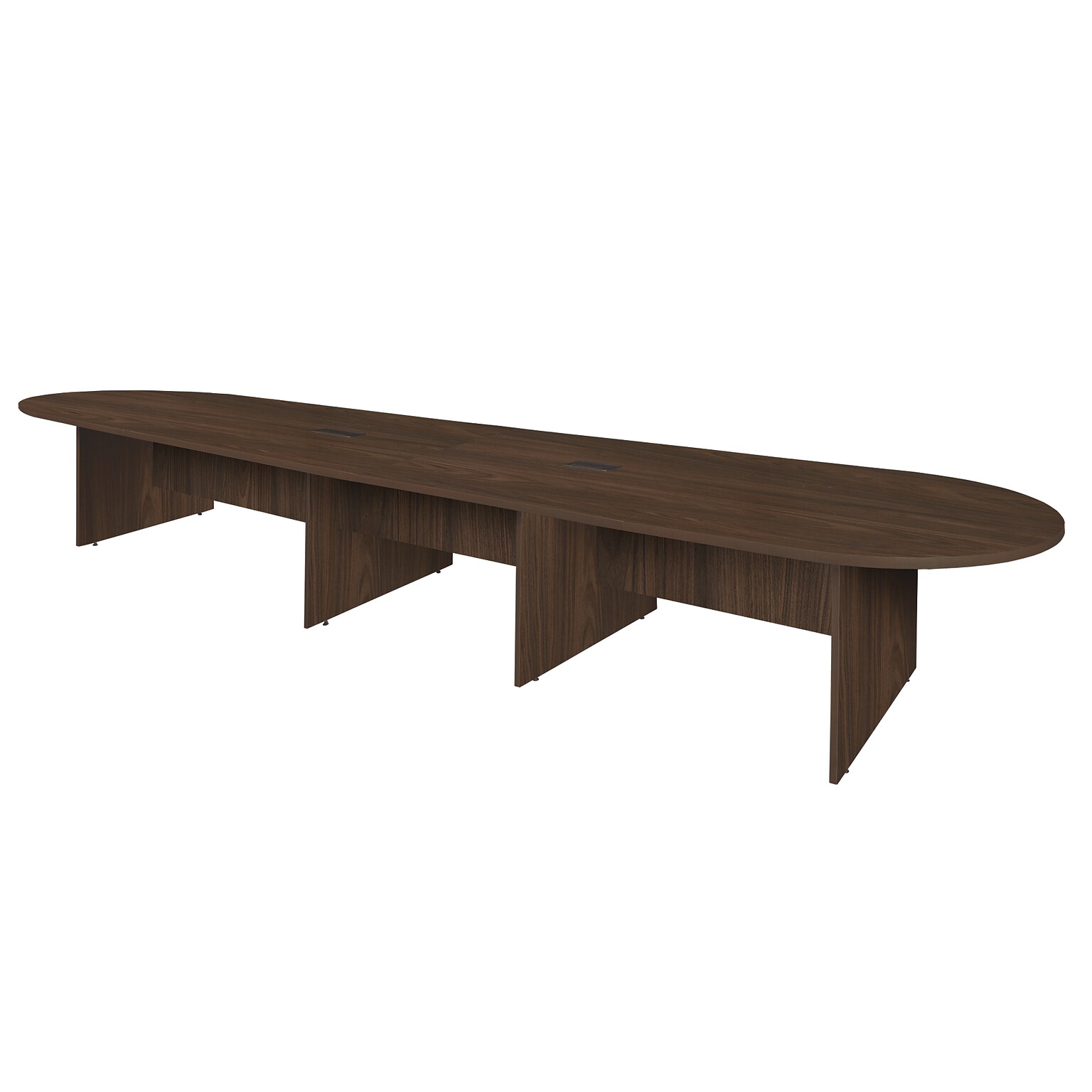 Regency Legacy 16 ft Racetrack Laminate Conference Table with 2 Charging Ports, Neo Walnut (LCTRT19252NW)