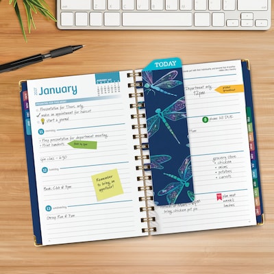 2027 Excello Brands 6 x 8 Weekly & Monthly Standard Planner, Paperboard Cover, Dragonflies (FSHN-CY27-58-59)