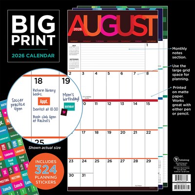 2026 TF Publishing Big Print 12" x 12" Monthly Wall Calendar (26-1104)