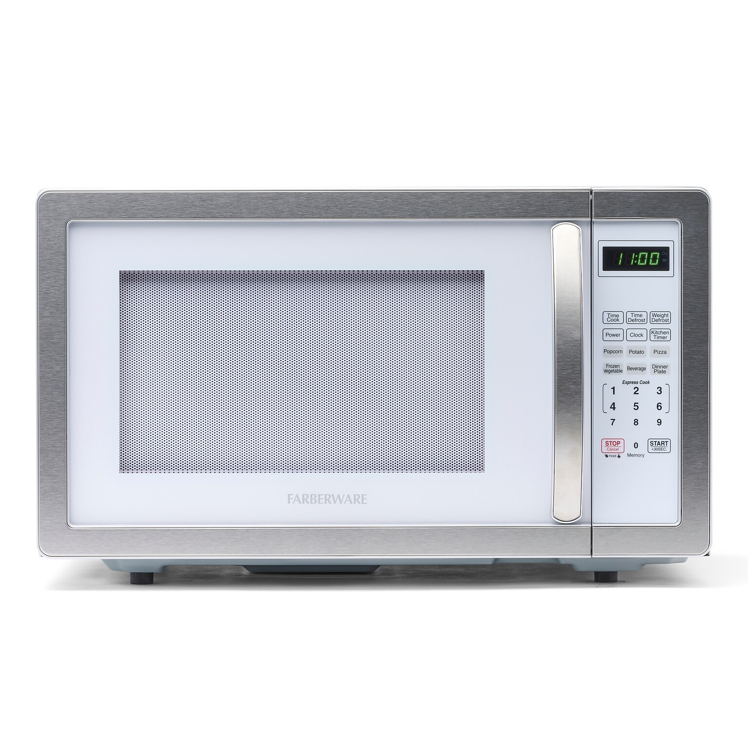 Farberware Classic 1.1 Cu. Ft. Countertop Microwave, White/Platinum (FMO11AHTPLB)