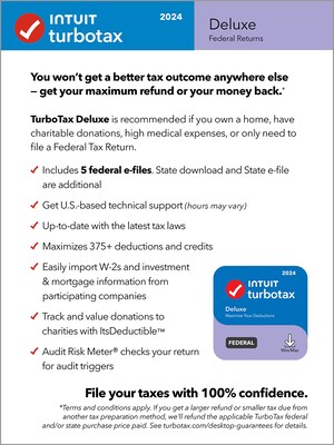 TurboTax Deluxe 2024 1 User, Windows/Mac, Download (5108973)