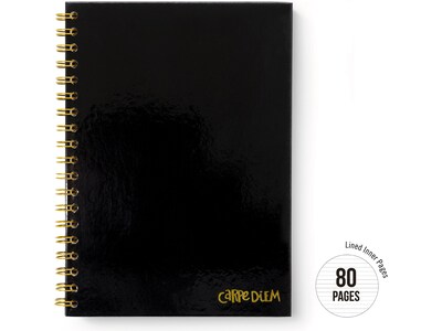 Carpe Diem 1-Subject Notebook, 7.5" x 9.75", Wide-Ruled, 80 Sheets, Black (9375-CD)