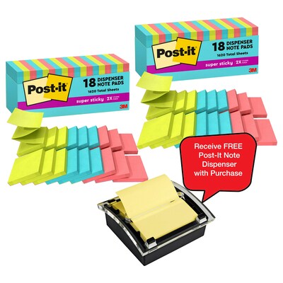Free Post-It Note Dispenser w/Purchase of Pop-Up Note SuperNova Neons Cabinet 2/Pack