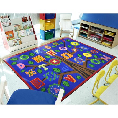 Joy Carpets Alphabet Leaves Nylon 7'8" x 10'9" Machine Tufted Rug, Bold (1892D-01)