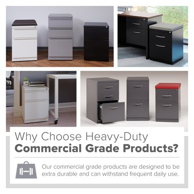 2-Drawer Mobile File Cabinet, Gray, 23" Deep (19307)