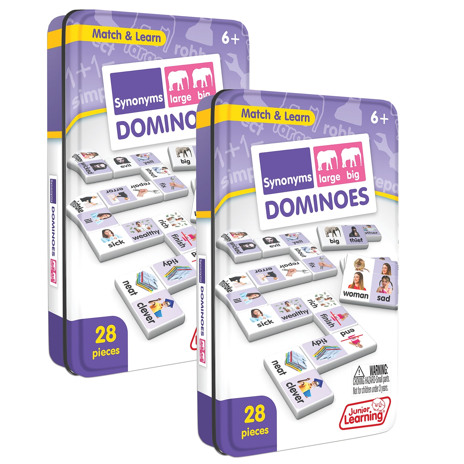 Junior Learning Synonyms Match & Learn Dominoes, Pack of 2 (JRL665-2)