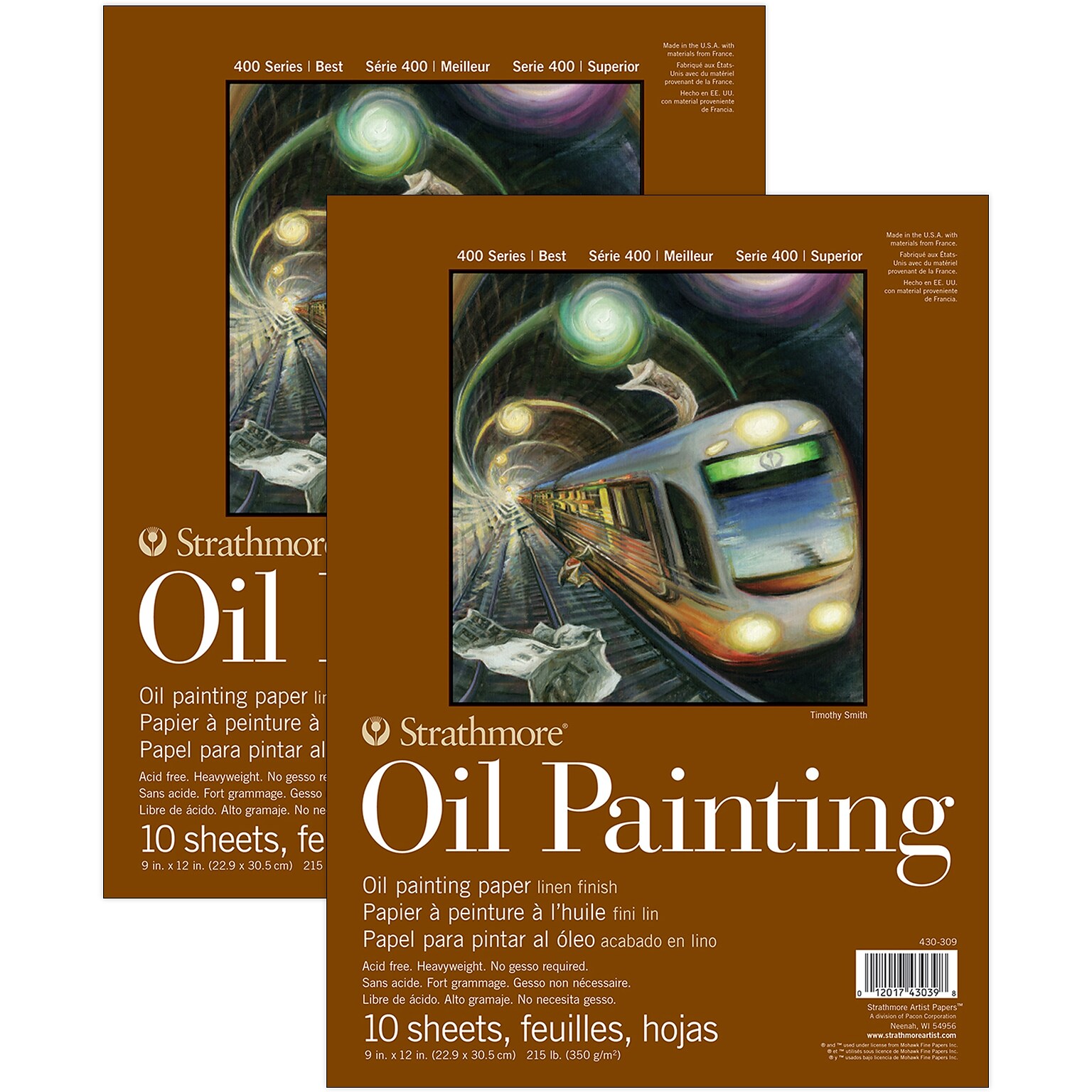 Strathmore 400 Series 9 x 12 Oil Pad, 10 Sheets/Pad, 2 Pads/Bundle (STTP4303091-2)