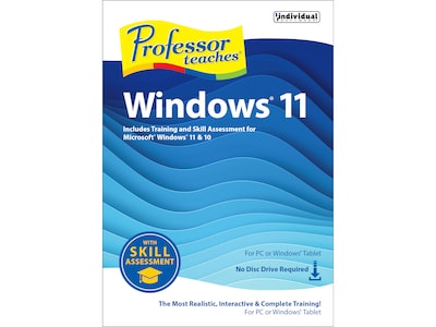 Individual Software Professor Teaches Windows 11 With Skill Assessment for 1 User, Windows, Download