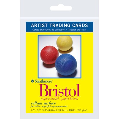 Strathmore 300 Series Artist Trading Cards Bristol Pack, 2.5 x 3.5, 20 Sheets/Pack, 6 Packs/Bundle