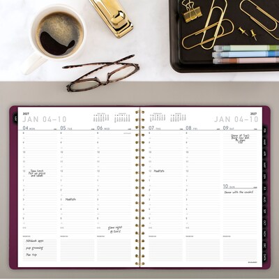 2027 AT-A-GLANCE Contemporary 8.25" x 11" Weekly & Monthly Planner, Faux Leather Cover, Purple (70-940X-14-27)