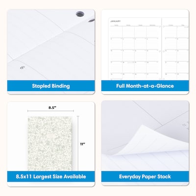 2027 Blue Sky 8.5" x 11" Monthly Planner, Green/White (164264)