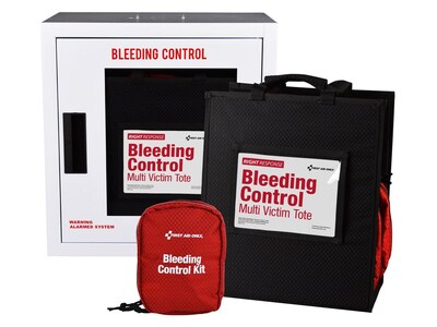 First Aid Only Right Response Bleeding Control Cabinet with Multiple Victim Tote, California AB2260,