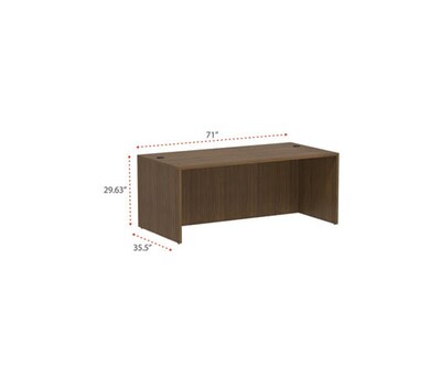 Alera Valencia Series 71" Straight Front Desk Shell, Modern Walnut (ALEVA217236WA)