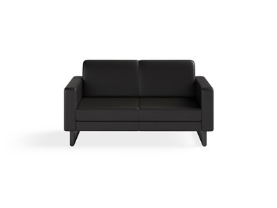 Safco Mirella 54" Vinyl Lounge Settee, Black (1731MRL2BLKBL)