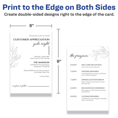 Avery Integrated Cards, 6" x 9", Matte White, 10/Pack (95281)