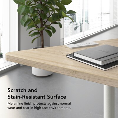 Bush Business Furniture Synergy 60"W Trapezoid Shaped Conference Table, Natural Elm (SGD160NE)