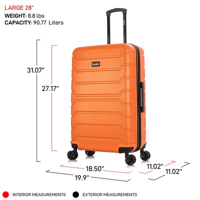 InUSA Trend 31.07" Hardside Suitcase, 4-Wheeled Spinner, Orange (IUTRE00L-ORA)
