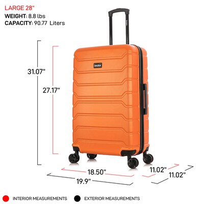 InUSA Trend 28" Hardside Suitcase, 4-Wheeled Spinner, TSA Checkpoint Friendly, Orange (IUTRE00L-ORA)