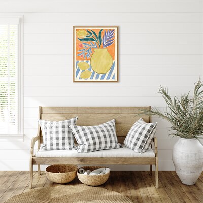 Amanti Art Cyprus and Lemon Still Life IV by Janelle Penner Framed Canvas Wall Art Print, 23" x 28" (A42677521102)
