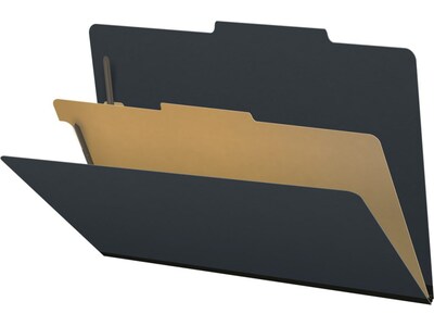 Medical Arts Press Pressboard Classification Folder, 1 Divider, 2 Expansion, Legal Size, Black, 10/Box (DV-T52-14-3BLK)