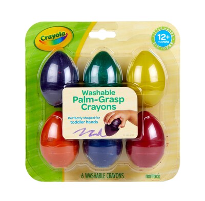 My First Crayola Washable Palm Grasp Crayons, 6/Pack (81-1451)