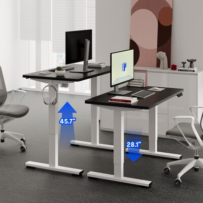 FlexiSpot E2 42''W Electric Adjustable Standing Desk, Black/White (E2W4224B)