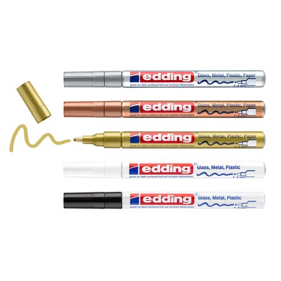 edding 751 Series Oil Based Gloss Paint Marker, Fine Tip, Metallic Colors, 5/Pack (EDD47515999)