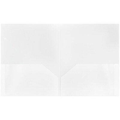 JAM Paper POP 2-Pocket Plastic Presentation Folder, Clear, 6/Pack (382ECLDD)