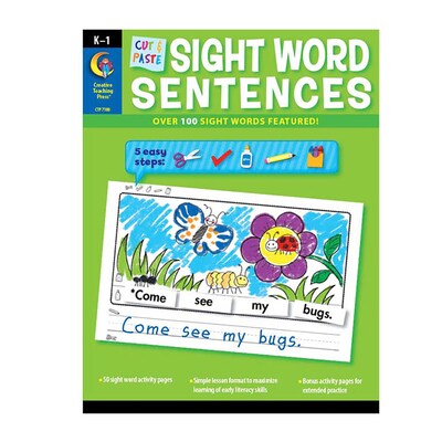 Creative Teaching Press Cut & Paste Letters & Sight Word Sentences, 2/Set (CTP10652)