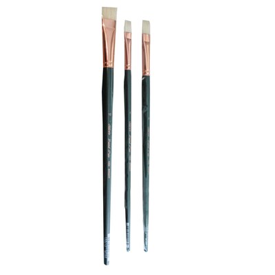 Silver Brush Natural Hog Bristle, Bright Brushes, 3/Pack (SLVGP1074)