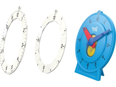 hand2mind Advanced NumberLine Clock Class Set, White/Blue (93412)