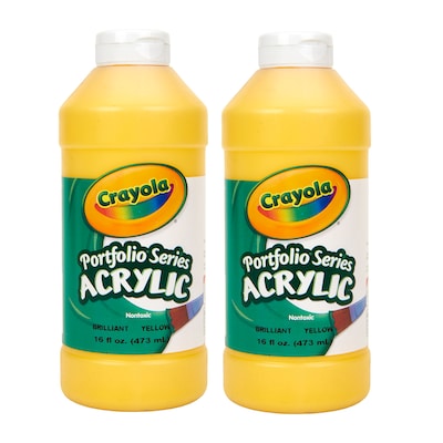 Crayola Portfolio Series Acrylic Paint, Brilliant Yellow, 16 oz., 2/Bundle (BIN204016830-2)