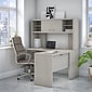 Bush Business Furniture Echo 60"W L Shaped Desk with Hutch, Gray Sand (ECH031GS)