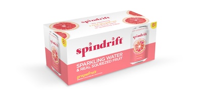 Spindrift Grapefruit Flavored Sparkling  Water, 12 oz., 24 Cans/Carton (0-4108-0003)