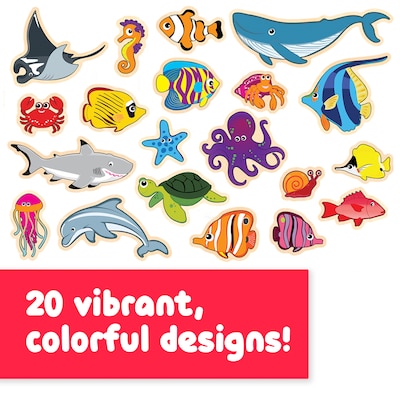Spark & Wow Sea Life Wooden Magnets, Assorted Colors, 2/Bundle (CTUSW400020-2)