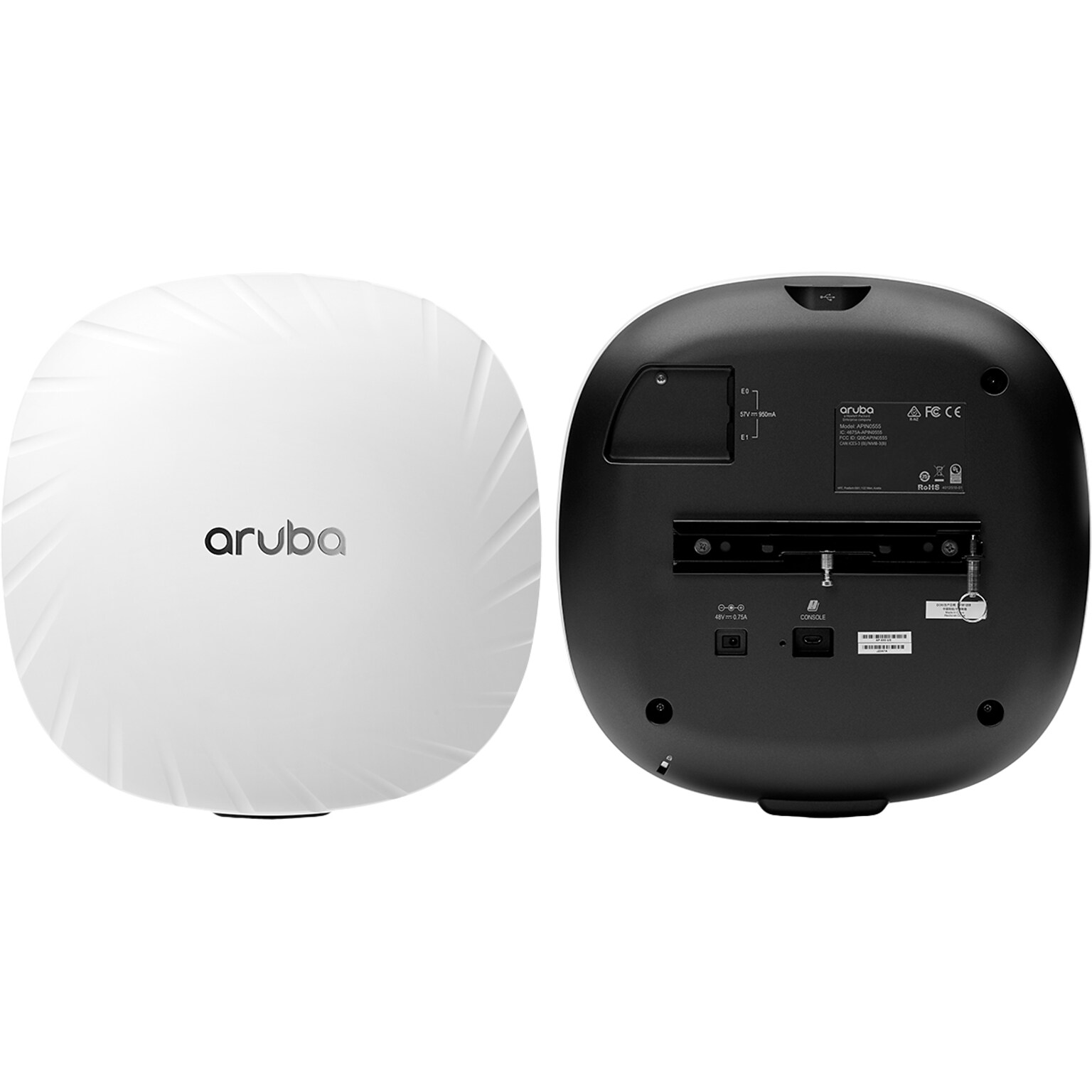 Aruba AP-555 AX5370 Tri Band WiFi 6 Access Point, White (JZ357A)