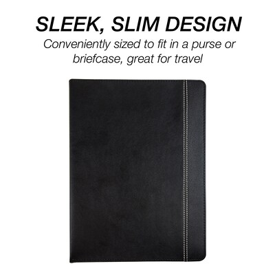 Samsill Slimline Vinyl Padfolio, Black (71220)