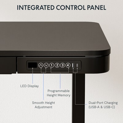 FlexiSpot EW2 48"W Electric Adjustable Standing Desk, Black (EW2B-E)