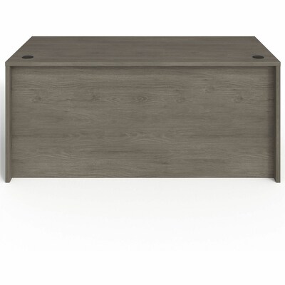 Lorell Prominence 2.0 66" W Double-Pedestal Desk, Gray Elm Surface (LLRPD3066DPGE)