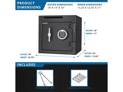 Barska Steel Depository Safe with Keypad Lock, 1.12 cu. ft., Black (AX13314)
