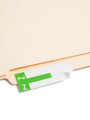 Smead AlphaZ NCC Hand Written Identification & Color Coding Label, 3 5/8" x 1 5/32", Light Green/White, 100/Pack (67164)