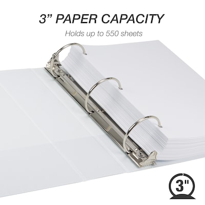 Samsill Earth's Choice Biobased 3" 3-Ring View Binders, White (18987)