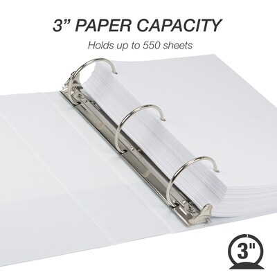Samsill Earth's Choice Plant-Based Durable 3" View Binder, 3-Ring , Made in USA, White (18987)