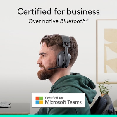 Logitech Zone Vibe Wireless Noise Canceling Bluetooth Stereo Headset, MS Certified (981-001440)